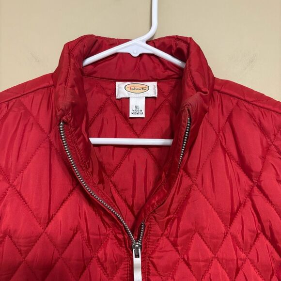Talbots Women's Red Quilted Full Zip Puffer Vest with Pockets Extra Large XL - Picture 10 of 11